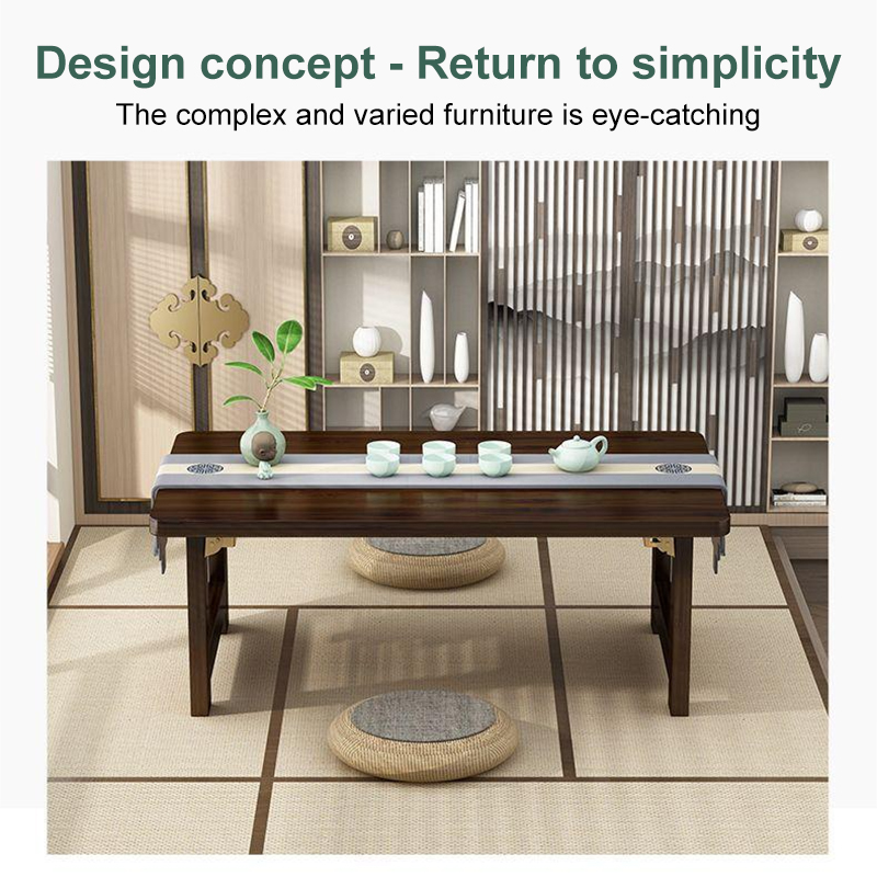 【On Hand】Bamboo Foldable Coffee Table Bay Window Table Brown Tea Table ...