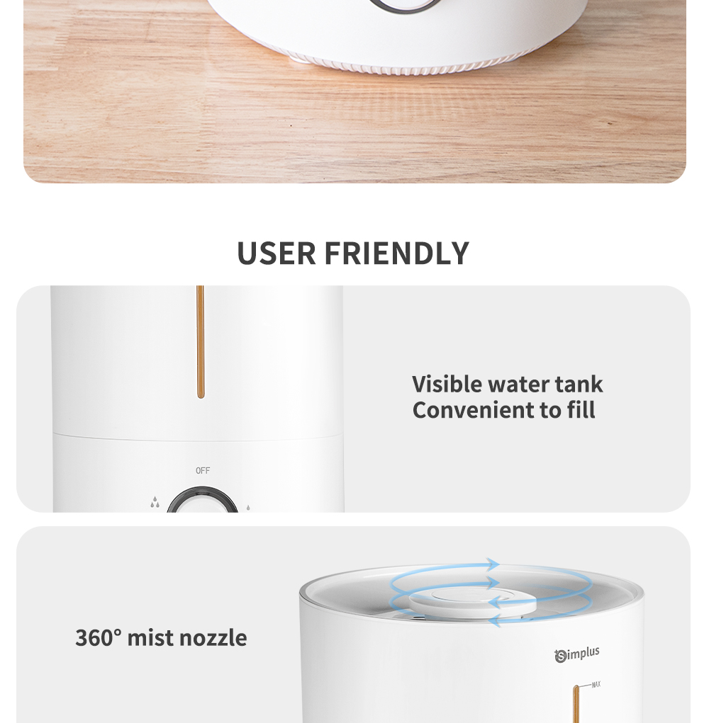 Simplus Humidifier 4L Capacity (350ml/h Humidification) JASH002 ...