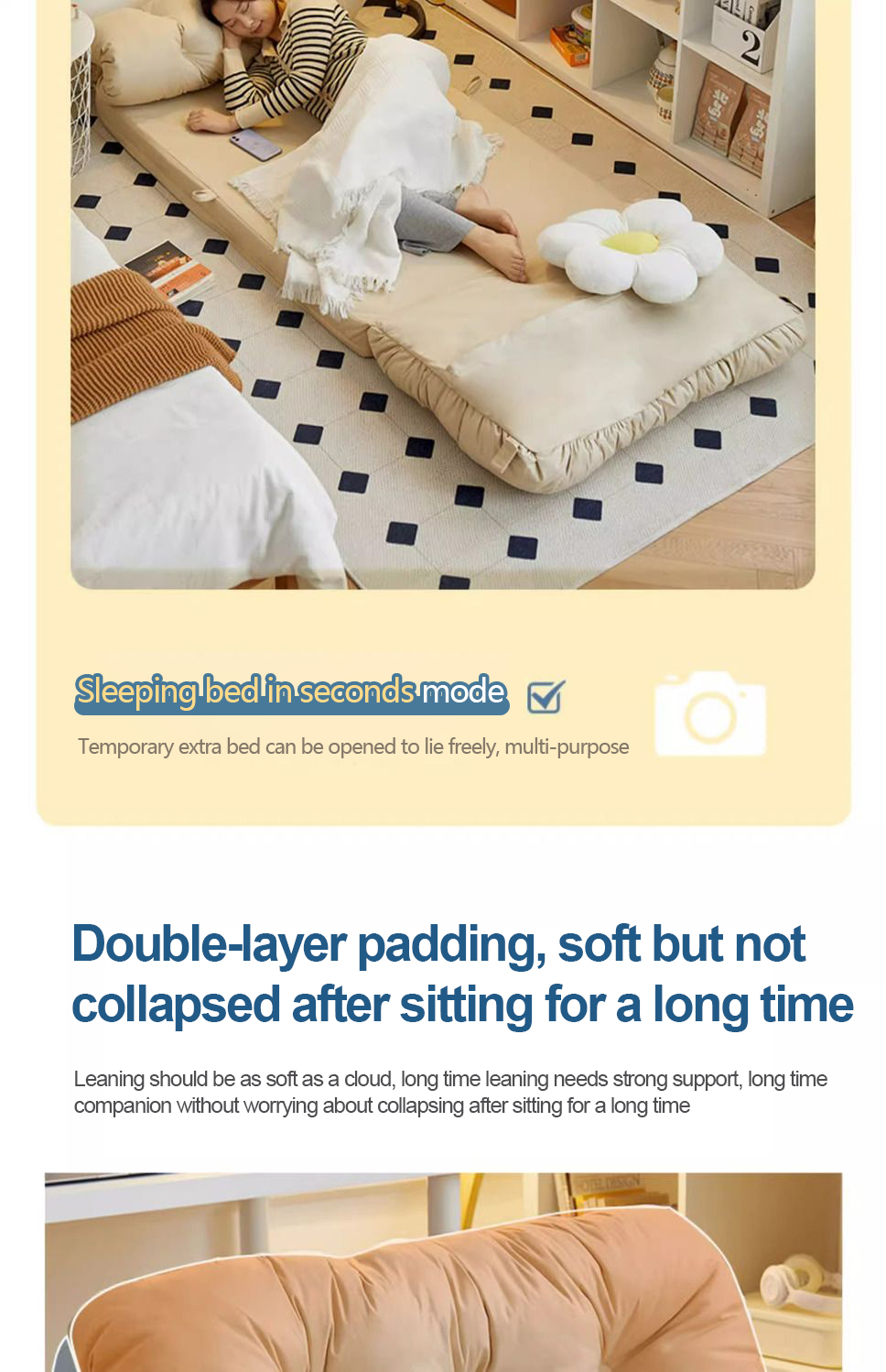 Reclinable and reliable lazy sofa Single chair Bedroom tatami balcony