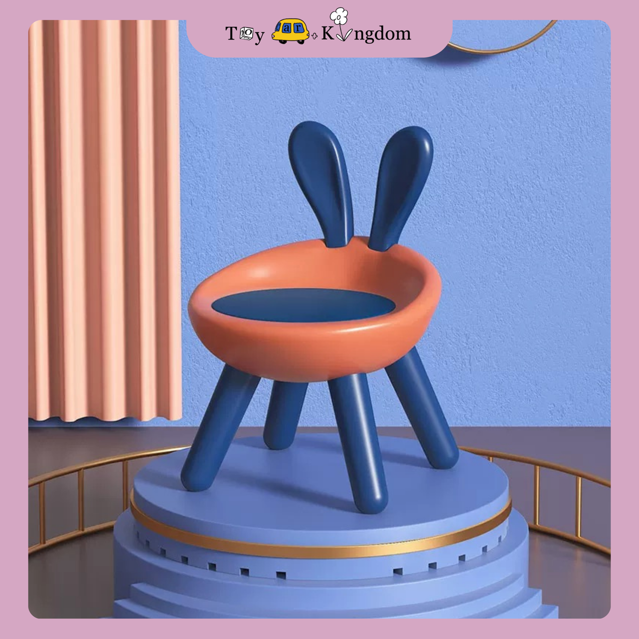 Baby Chair/Stool With Backrest Kids Bunny Cartoons PP(Plastic) Rabbit ...