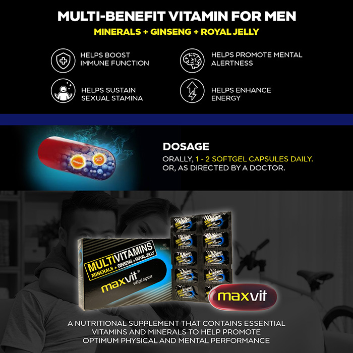 Unilab MaxVit 10 Capsules - Multivitamins,Minerals with Ginseng, Royal ...