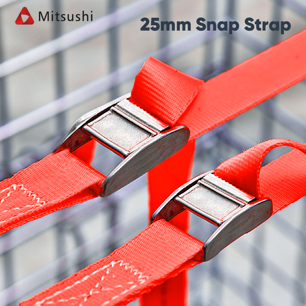 Mitsushi 2.5m 2pcs Cargo Rope Cargo Strap Metal Buckle Ratchet Tie-Down ...