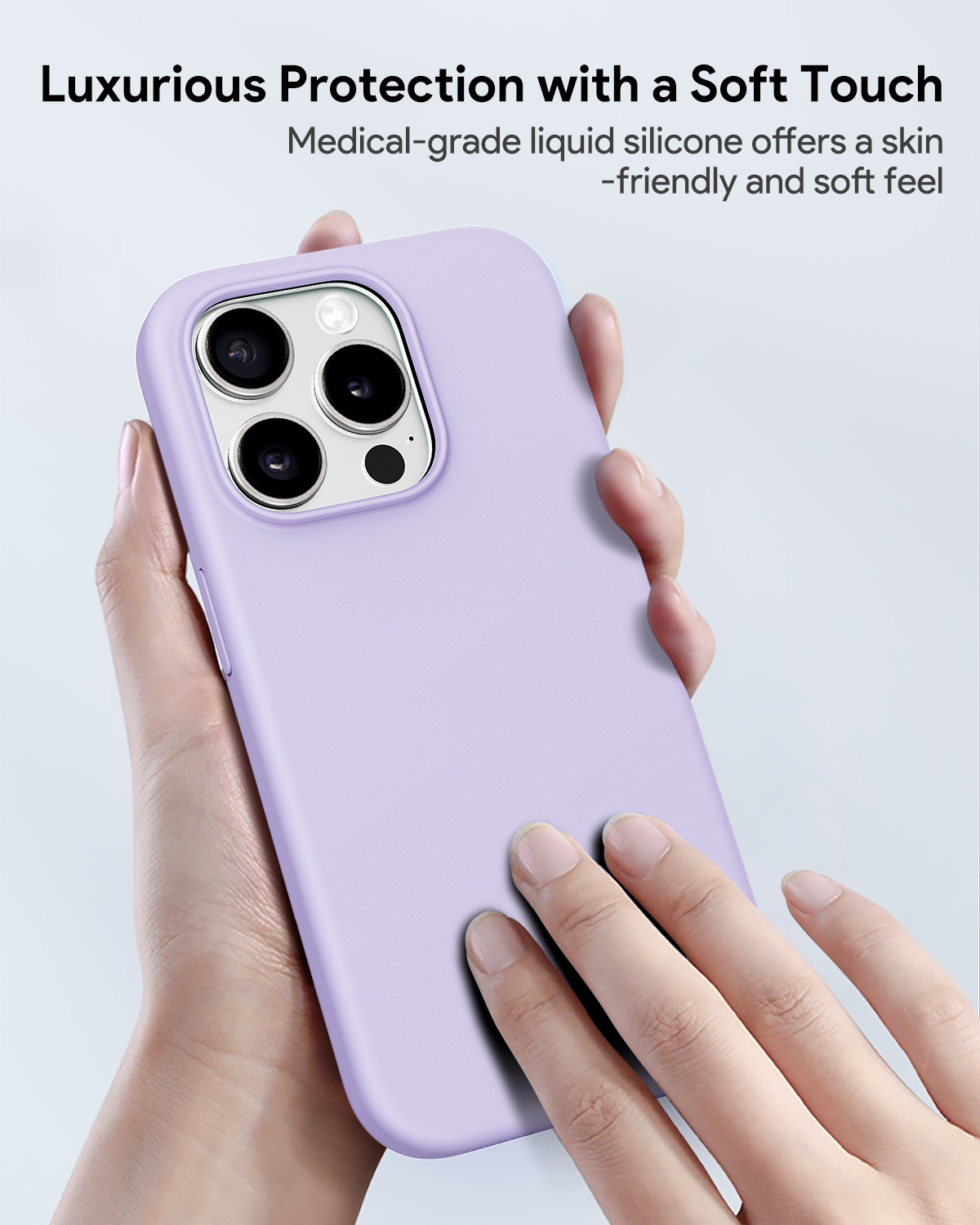 AUKEY PC-GJ10 LiquidFlex Magnetic Silicon Phone Case for iPhone 15/ 15 ...