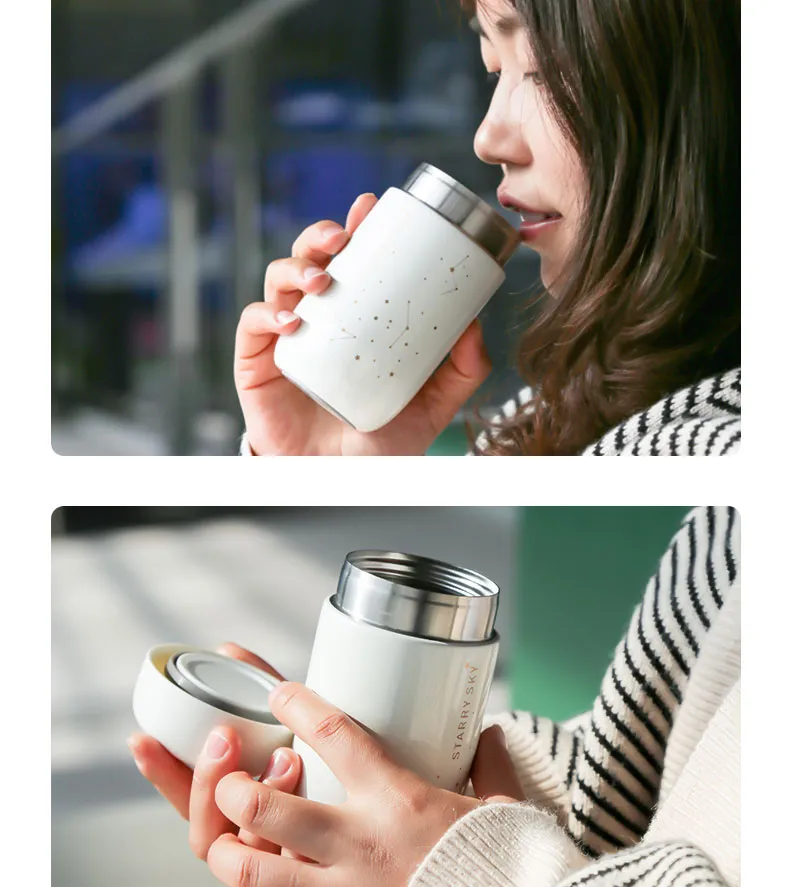 Tumbler Hot and Cold Mini Starry Sky Thermos 200ml Thermos Bottle Water Cup  couple cup