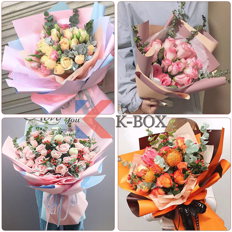 10 pcs Two-Sided Colored Flower Wrappers 58*58cm Gift Wrapping Paper ...