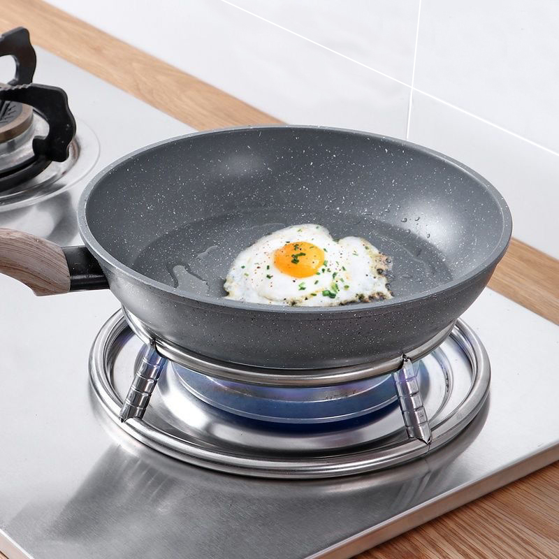 Nipiin Stainless Steel Kitchen Pot Rack Stand Round Wok Rack Double ...