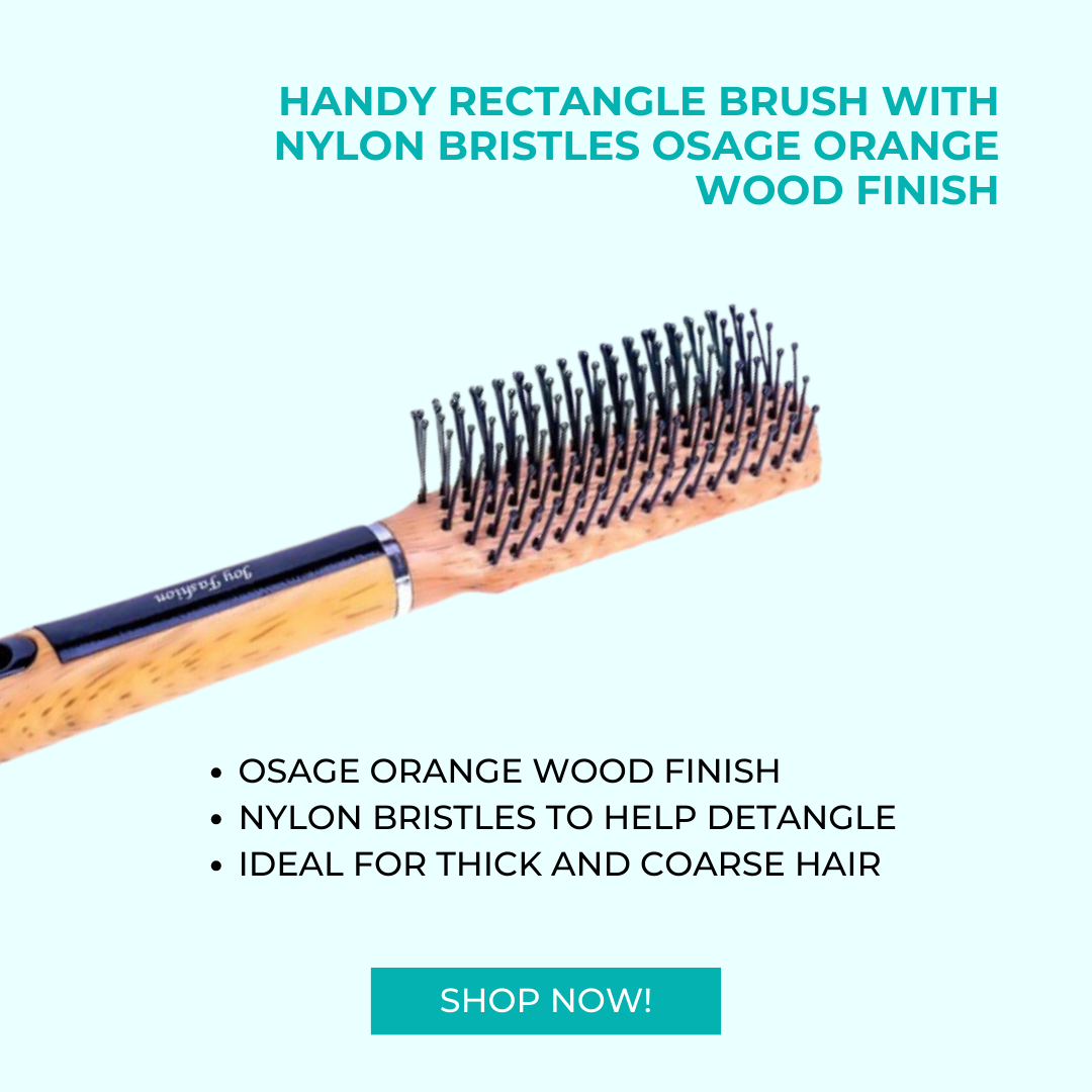 Joy Fashion Handy Rectangle Brush with Nylon Bristles Osage Orange Wood ...