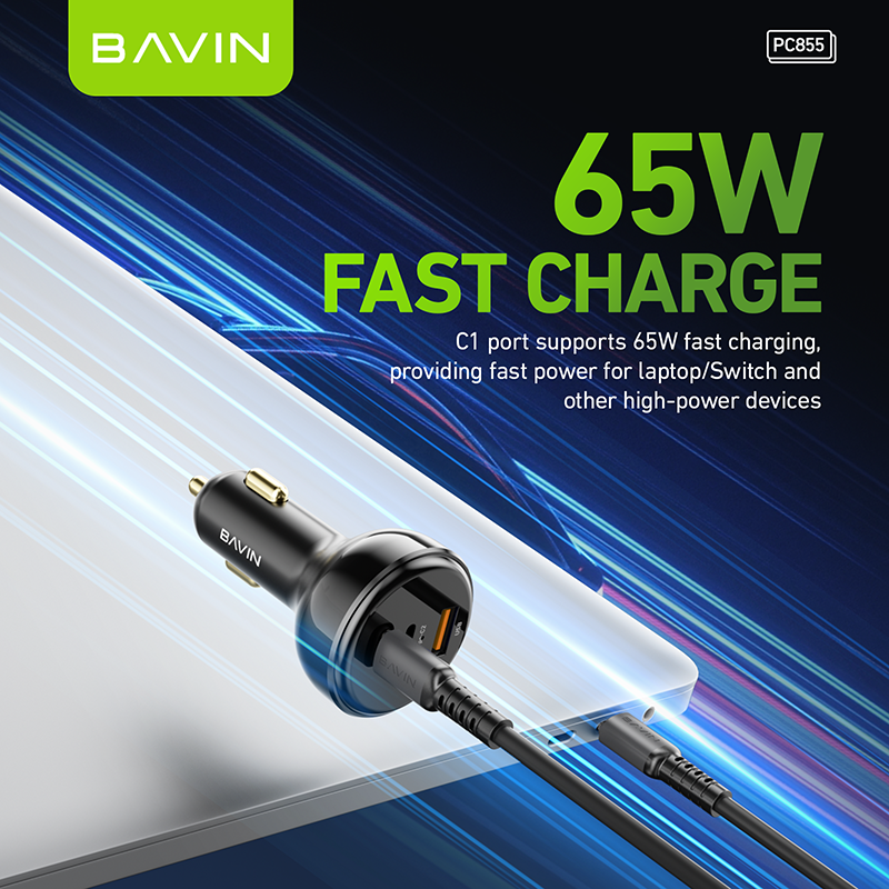 BAVIN PC855 105W Fast Charging Car Charger W/ 3 Input Port Charging ...