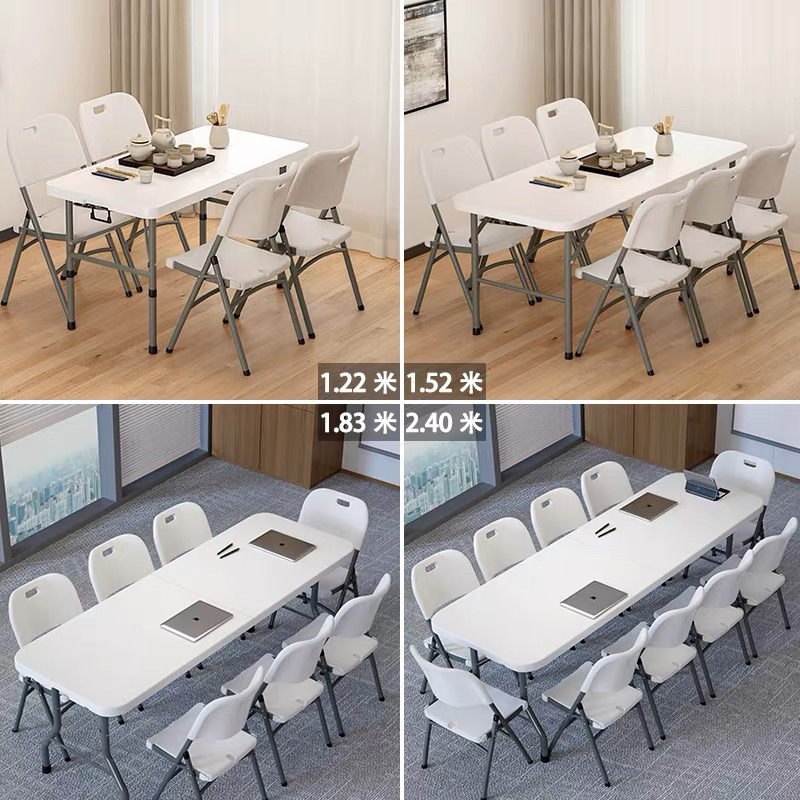 8ft foldable table heavy duty folding in half foldable table | Shopee ...