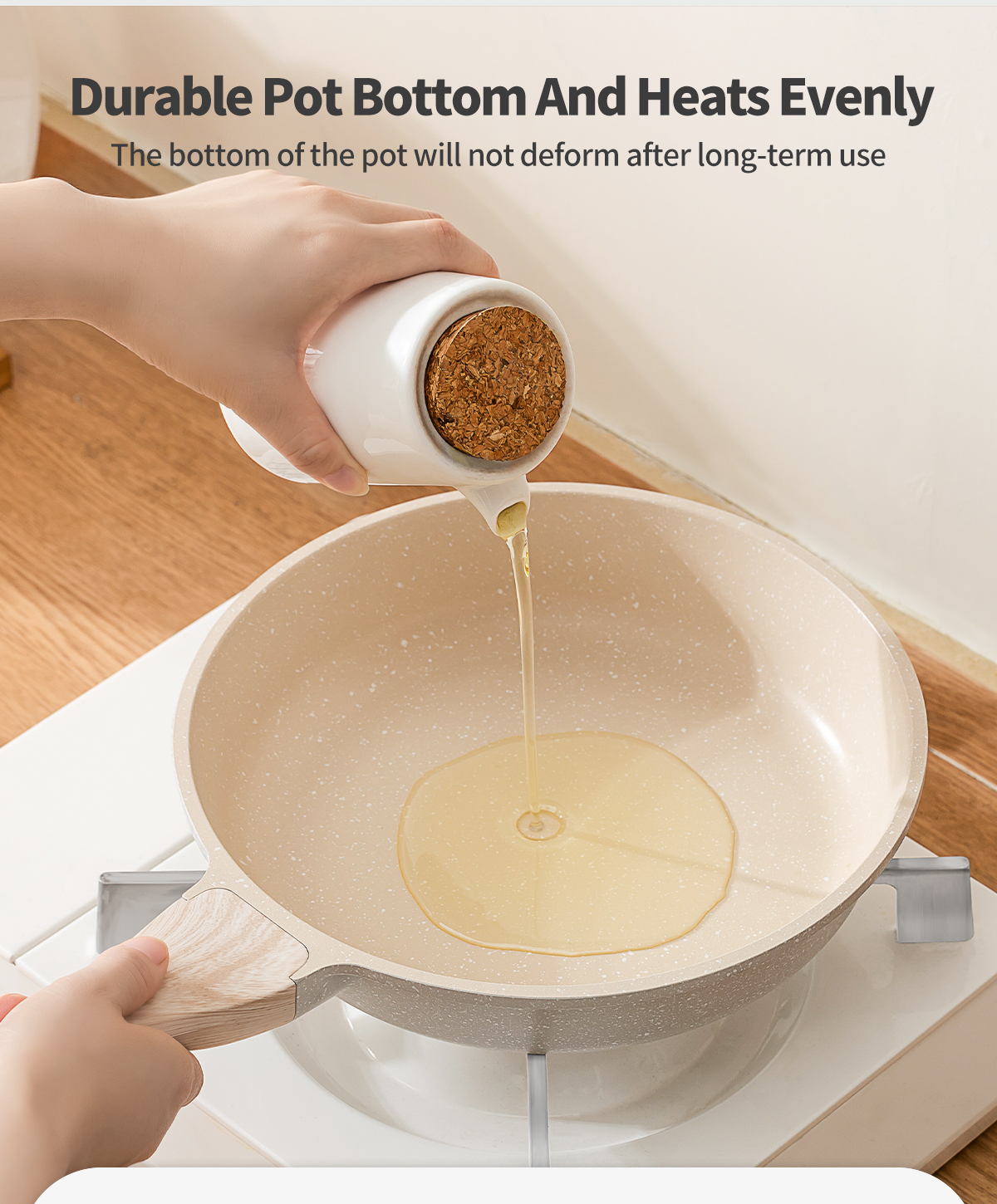 INSSA Non stick Frying Pan Wok 24cm/28cm Upgrade Non-Stick Coating ...