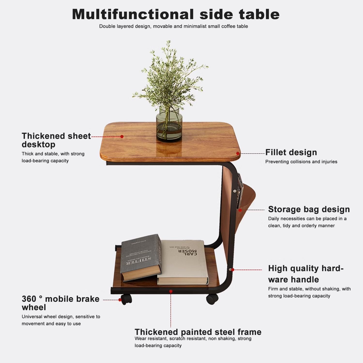COD Corner Table Modern Sofa Side Table Removable Small Coffee Table ...