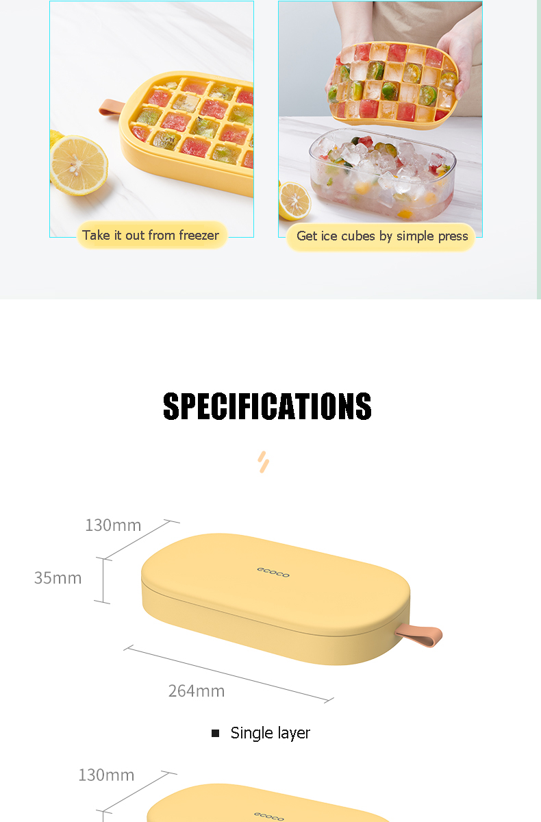 Ecoco Ice Molder Plastic with Bucket and Scoop Ice Cube Tray for ...