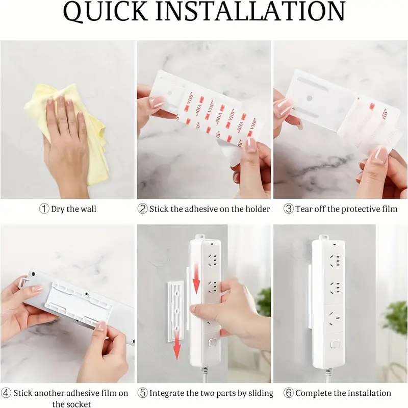 1Pcs Self-Adhesive Socket Fixer, Wall Hanging Power Strip Holder ...