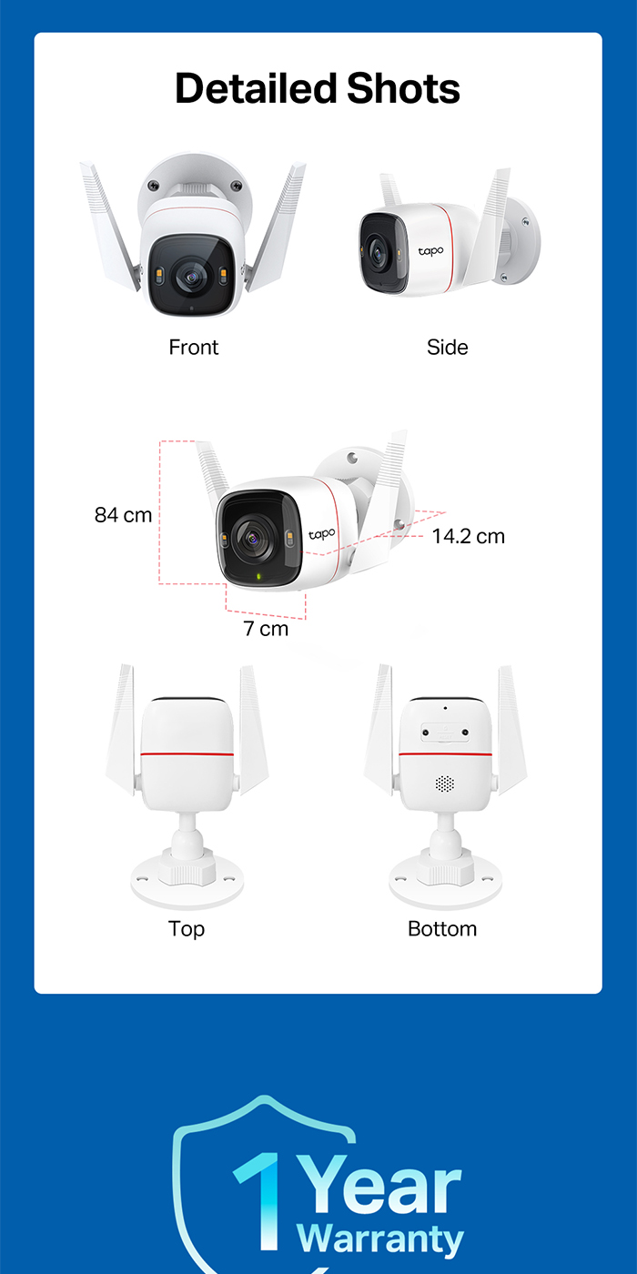 TP-Link Tapo C320WS Outdoor Security Wi-Fi Camera 2k QHD 4mp CCTV IP ...