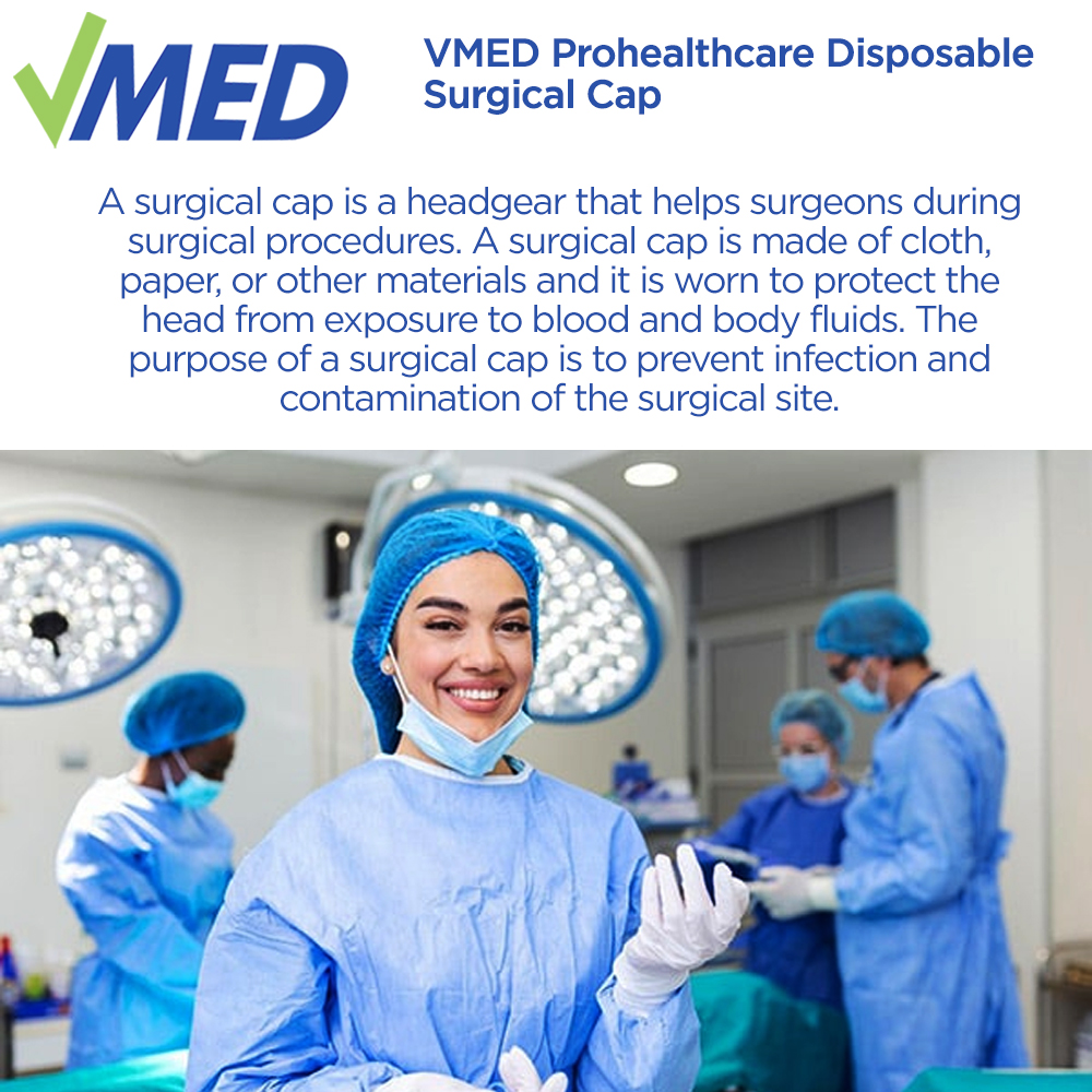 VMED Prohealthcare Disposable Non-Woven Hair Net Surgical Cap 1 Pack 100 Pcs I2243608361