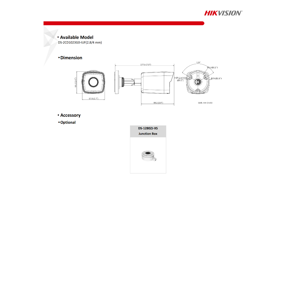 Hikvision 2MP Fixed Bullet Network Camera With audio IP camera IP67 ...