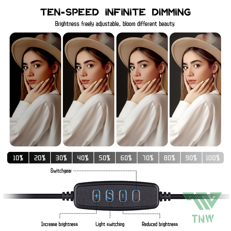 TNW Ring light 6inch Dual Phone Stand For Vlogging with 3 different ...