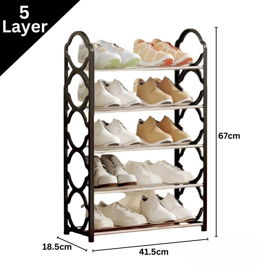 4 layer 5 Layer Simple Multi Shoe Rack Stainless Steel Easy Assemble ...