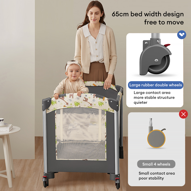 【10% Coupon】2 Layer Foldable Crib for Baby With Toys Portable Baby Crib ...