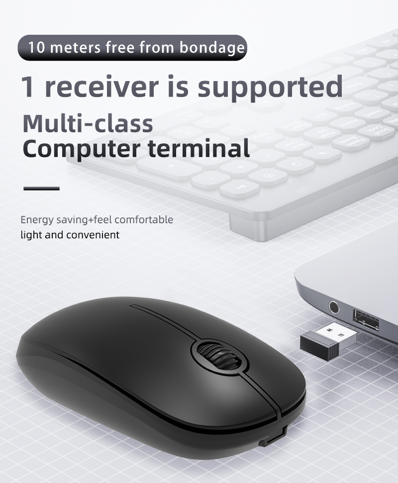 Zeus GK600 104-key Ultra-thin Quiet 2.4GHz Wireless Keyboard and Mouse ...