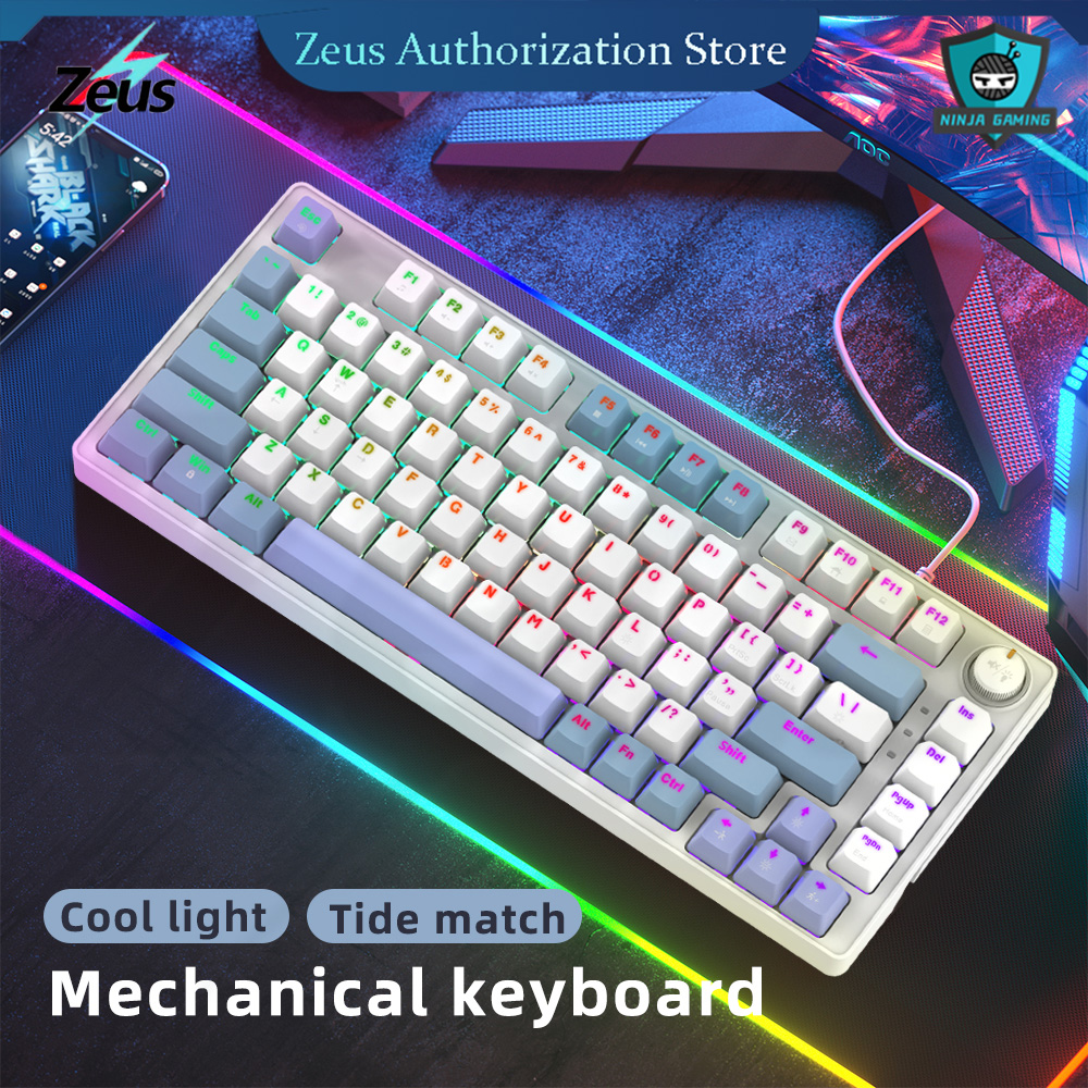 Zeus® GD-88 Hot Swappable Mechanical Gaming Keyboard Wired 82 Keys ...