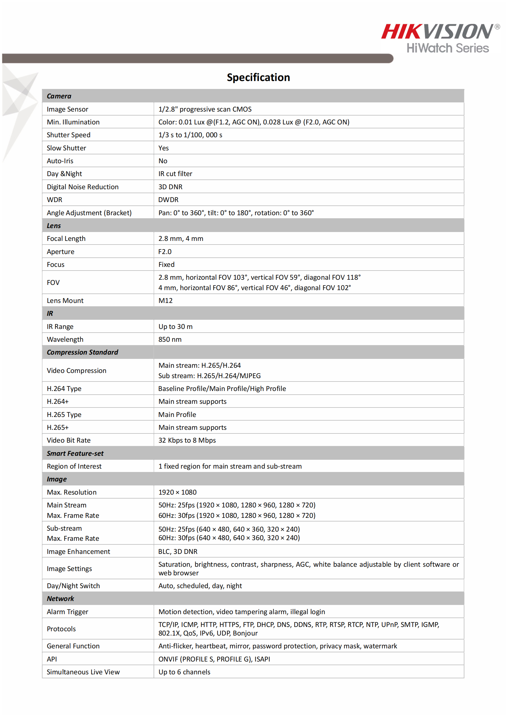Hikvision IP Camera 2MP/4MP HD IR Bullet Network Camera Outdoor Wired ...