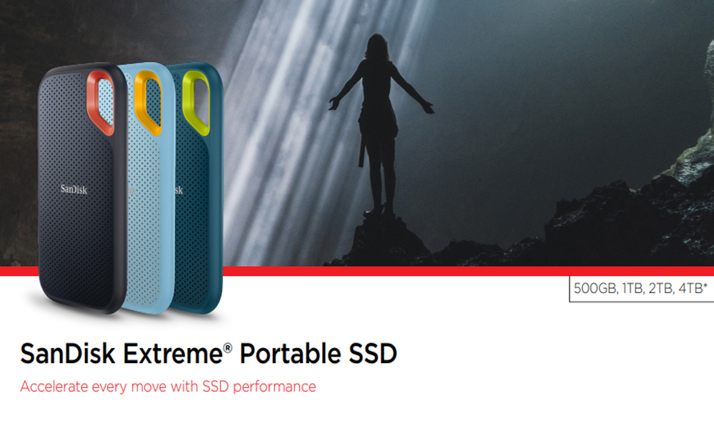 SanDisk Extreme Portable 1TB 2TB 4TB SSD w/ 1050MB/s Read Speed, IP65 ...