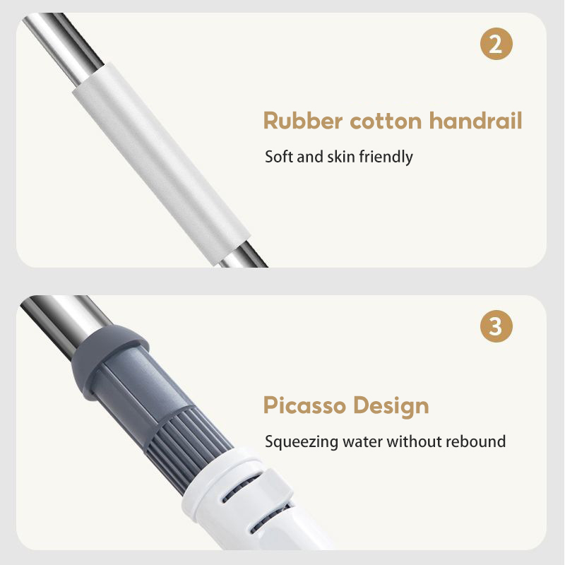 CHIT 360° Rotating Spin Mop Hand-Free Wash Floor Mop Absorbs Water And ...