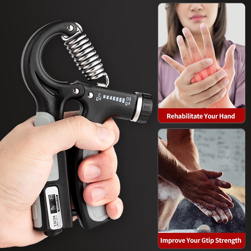 5-60kg grip R-shaped adjustable and countable grip strength exercise ...