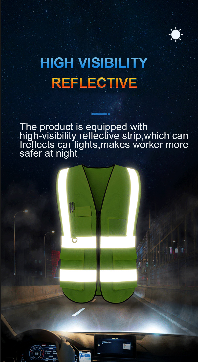 Reflective Safety Vest for motorcycle High Visibility traffic Night ...