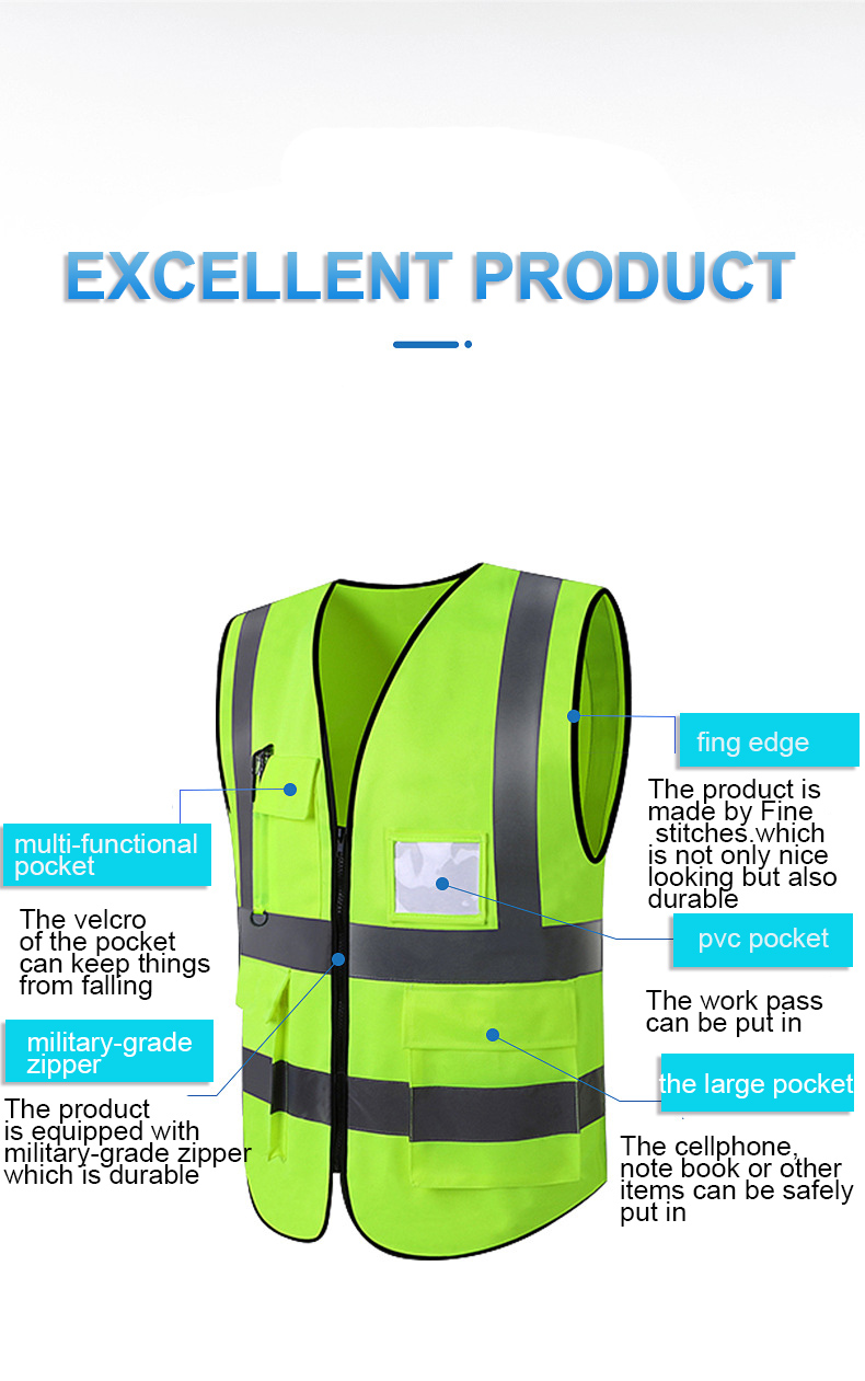 Reflective Safety Vest for motorcycle High Visibility traffic Night ...