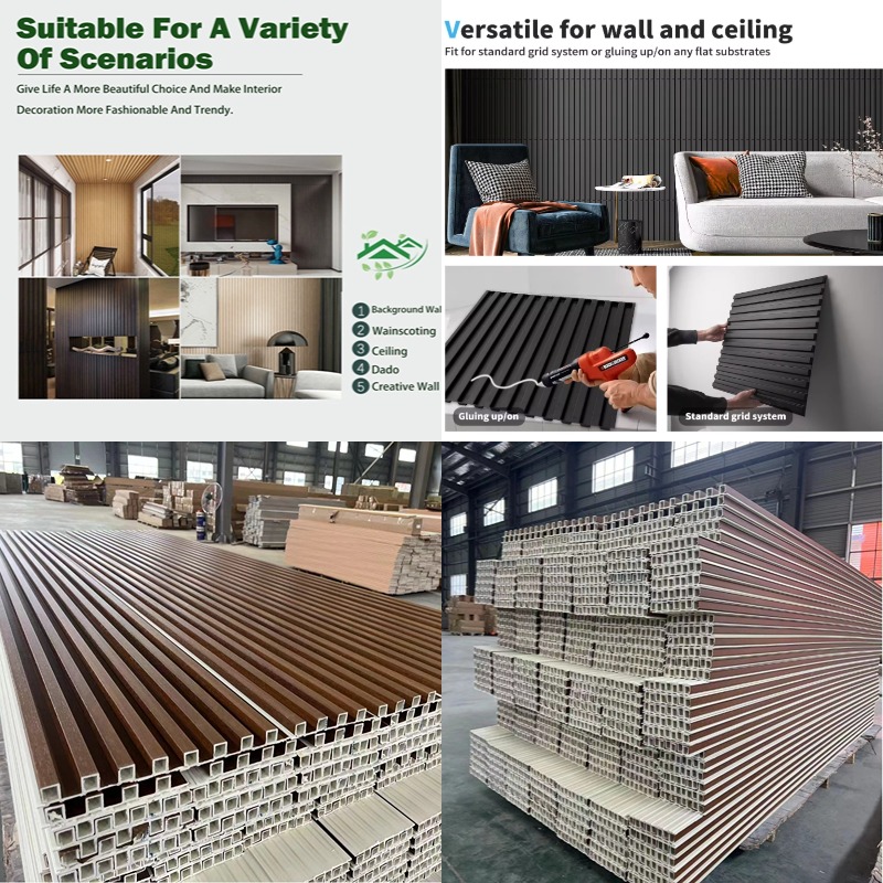 WPC Wall Panel Board Sticker 3D Grille Design Ecological TV Background