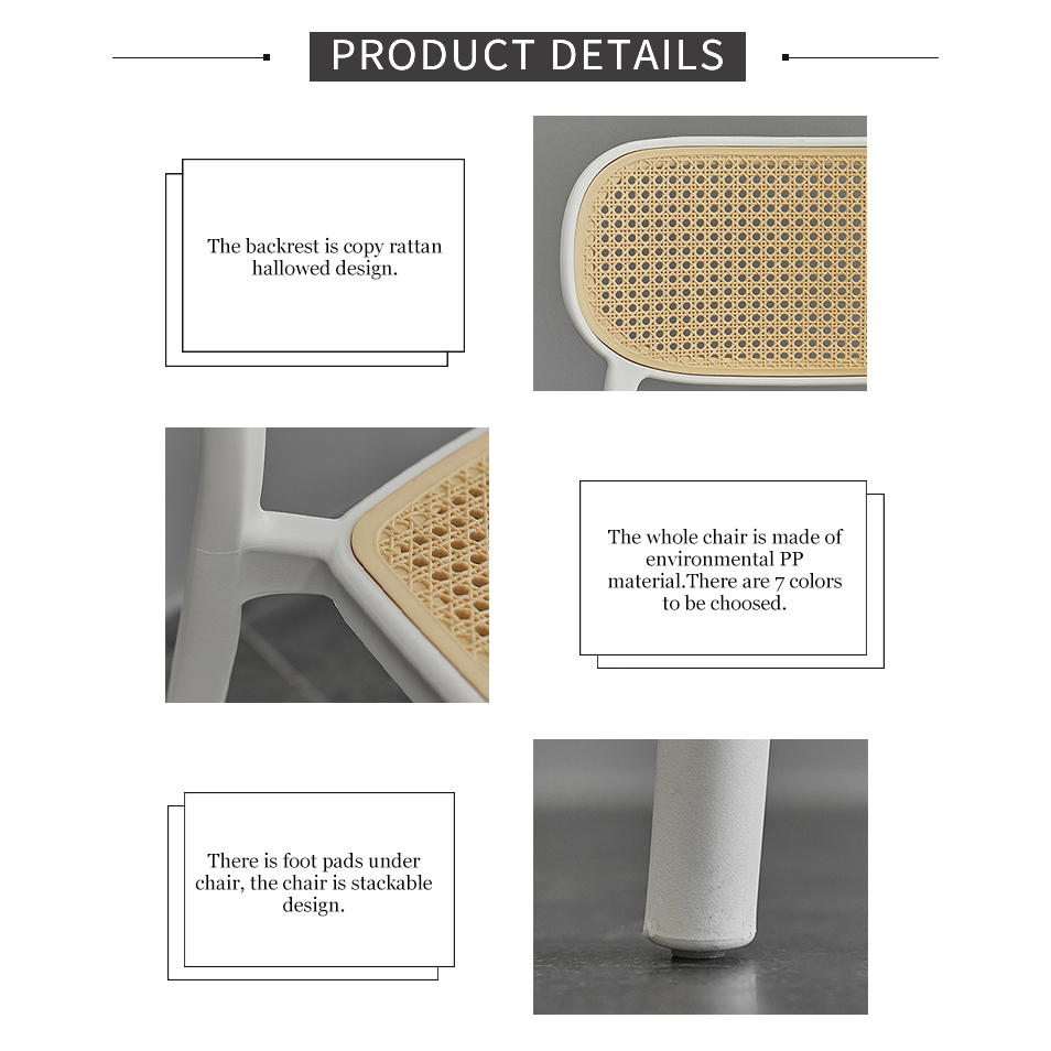 Nordic Rattan Chair Dining Chair with Backrest and Armrests Uratex