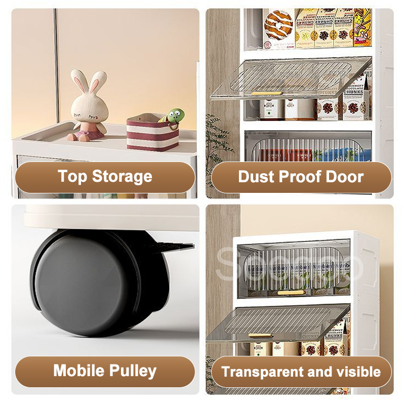 Multifunction Rack Enclosed Rack 2/3/4/5 Layers Kitchen Rack Dustproof