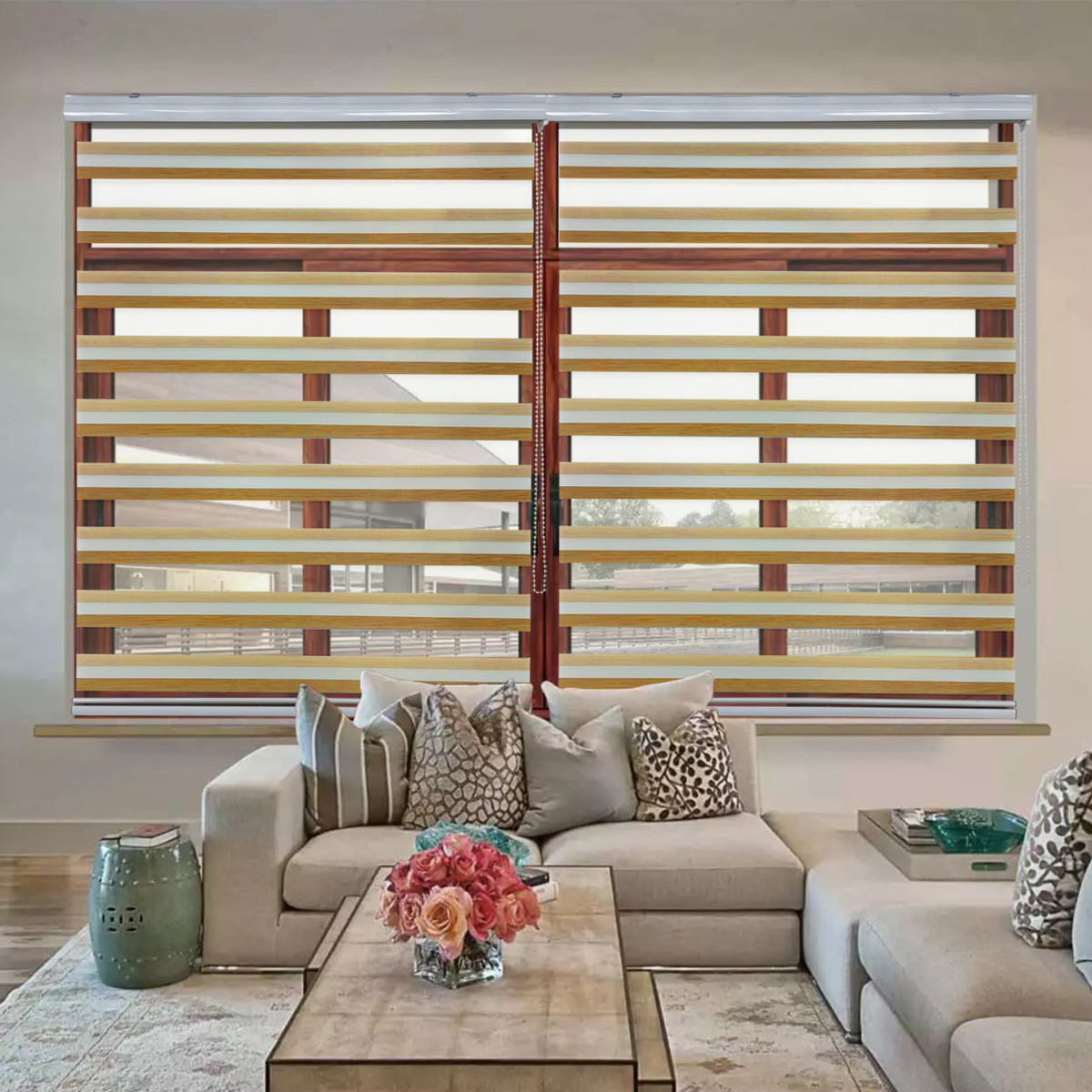 Modern Design Tri Color Blinds 60/80/100/120/140 Colorful Blinds For ...