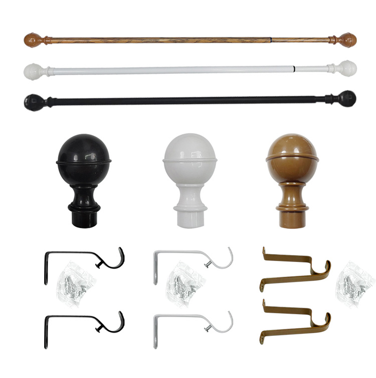 curtain rod 48'' - 84'' bracket iron adjustable scalable bedroom ...