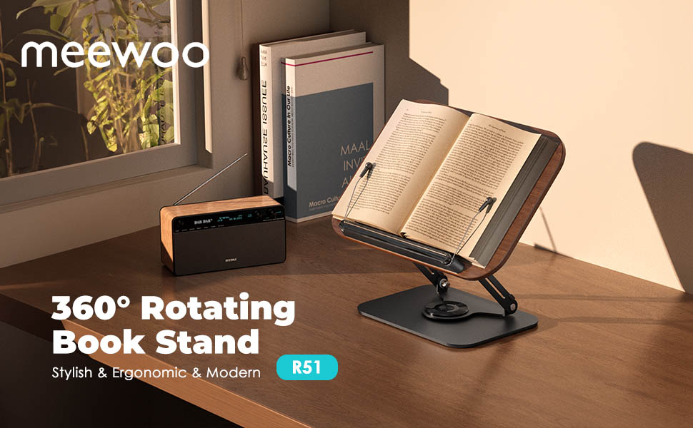 Meewoo 360Rotation Laptop Stand Multi-Role Adjustable Book Stand for ...