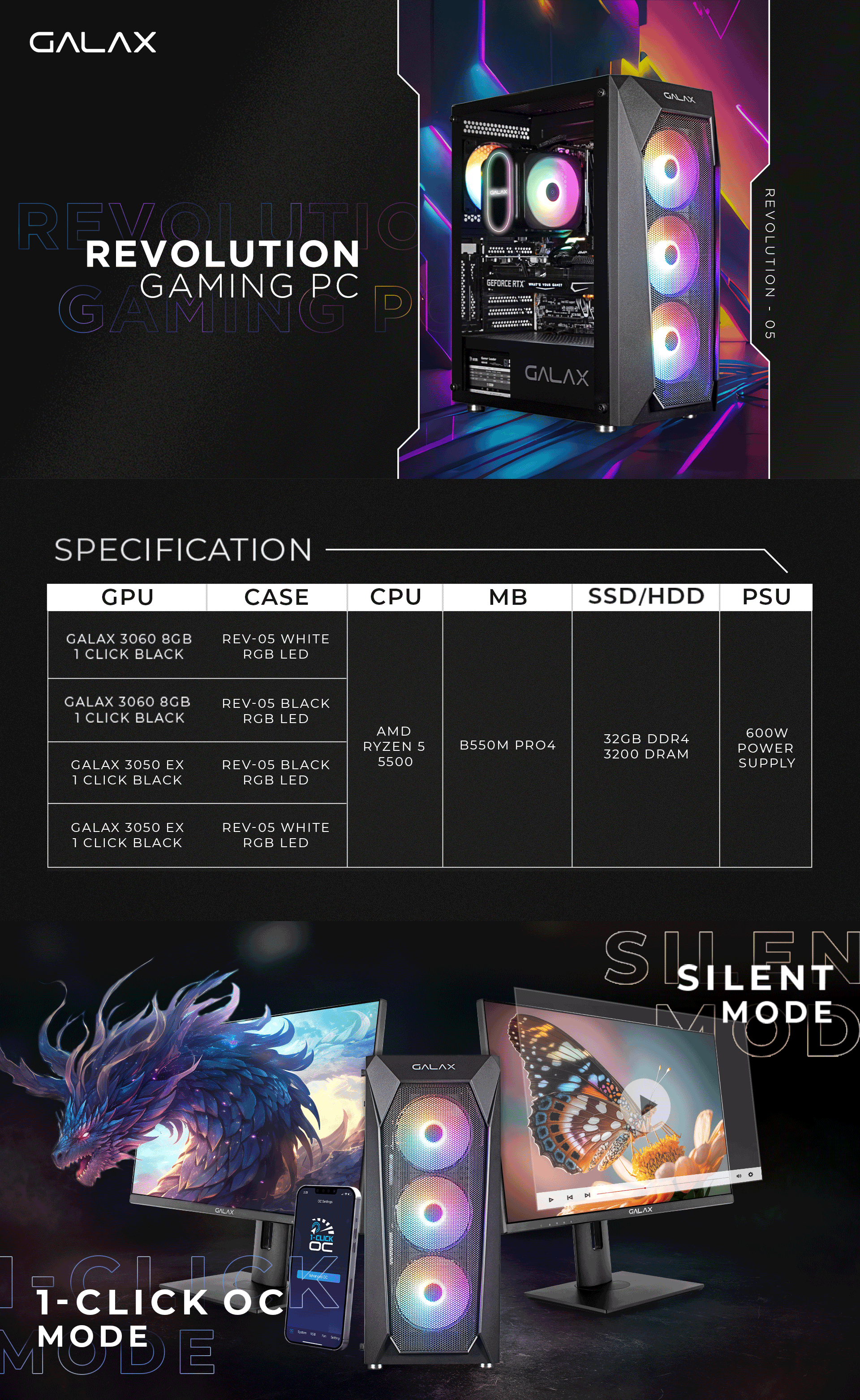 GALAX Gaming PC Build Set for Gaming, Video Editing, Live Streaming ...
