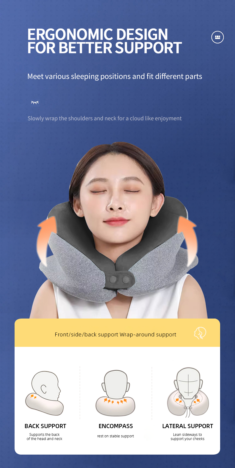 Dofia Memory Foam Neck Nap Pillow | Shopee Philippines