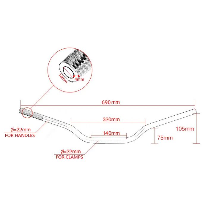 Universal 22mm Motorcycle Handle Bar Riser Handlebar