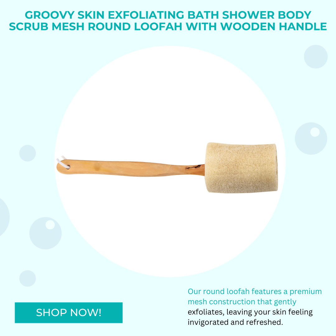 Groovy Skin Exfoliating Body Scrub | Mesh Bath Shower Round Loofah with ...