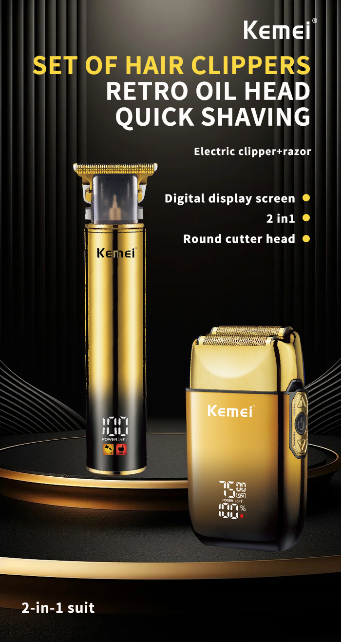 KemeI Barber Machine 0MM Multi Function Hair Clipper Cordless Metal ...