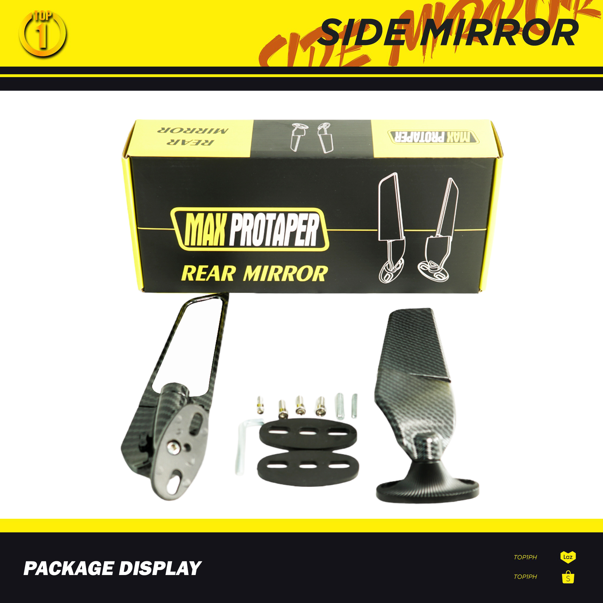 TOP1 PH Latest Upgraded Plus Version Stealth 1 Pair Side Mirror Sports ...