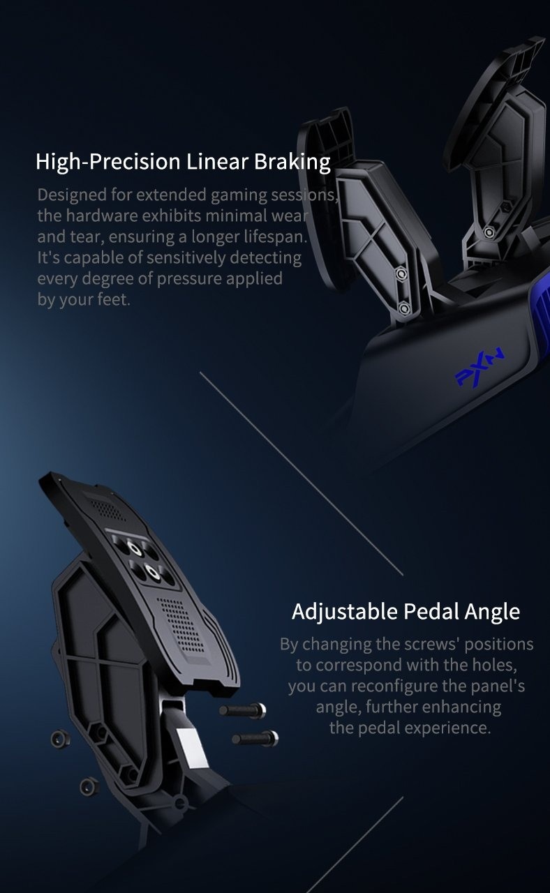 PXN V99 Racing Game Controller Set w/ Force Feedback Steering Wheel, 6 ...