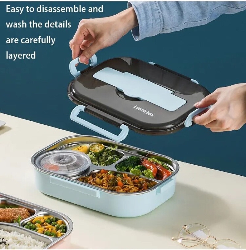 304 Stainless Steel Lunch Box With Soup Bowl Leak-Proof Bento Box ...