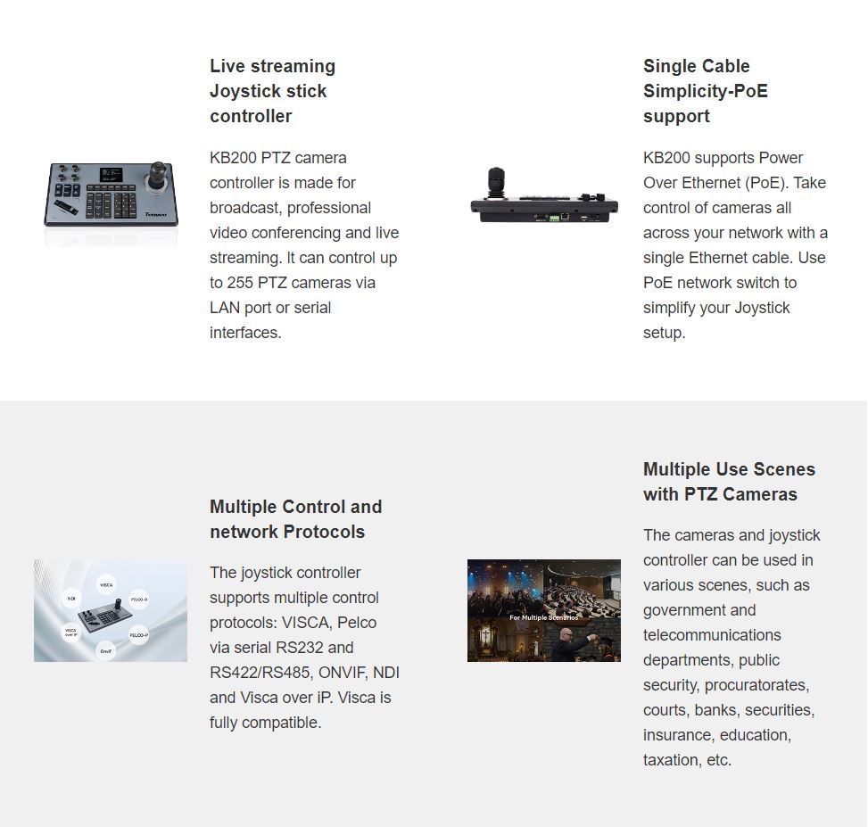 Tenveo Tevo Kb200 Ptz Camera Keyboard Controller With 4d Joystick And