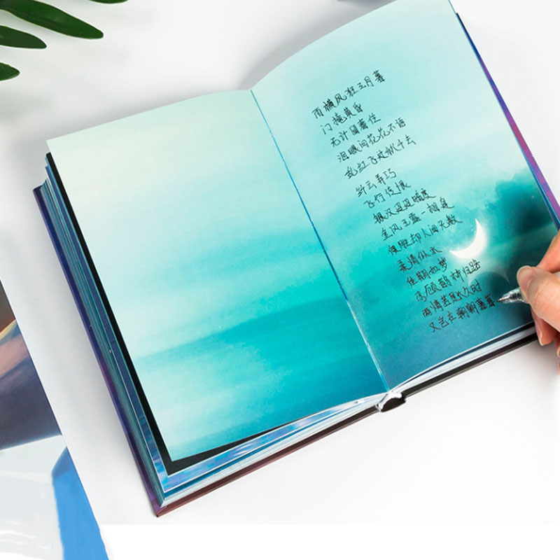 Blue A5 Notebook Blue Whale Night Flight Color Inner Page Hard Surface ...