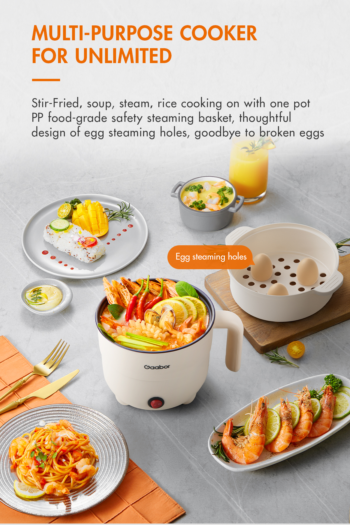 Gaabor Rice Cooker Standard Multifunctional Non Stick Mini Rice Cooker