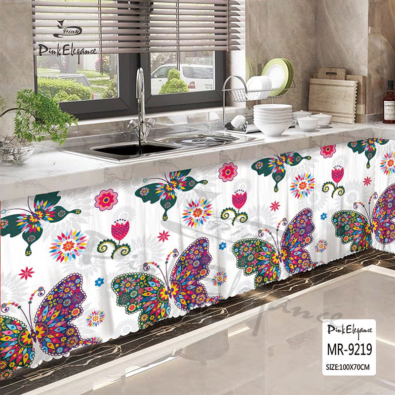 New kitchen curtain 100 x 70cm lababo cabinet blocking short curtain ...