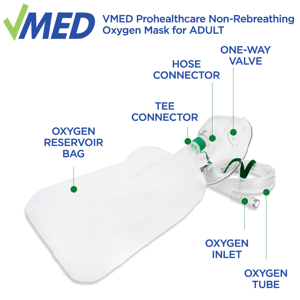 VMED Prohealthcare Sterile Non-Rebreathing Oxygen Mask Adult | Shopee ...